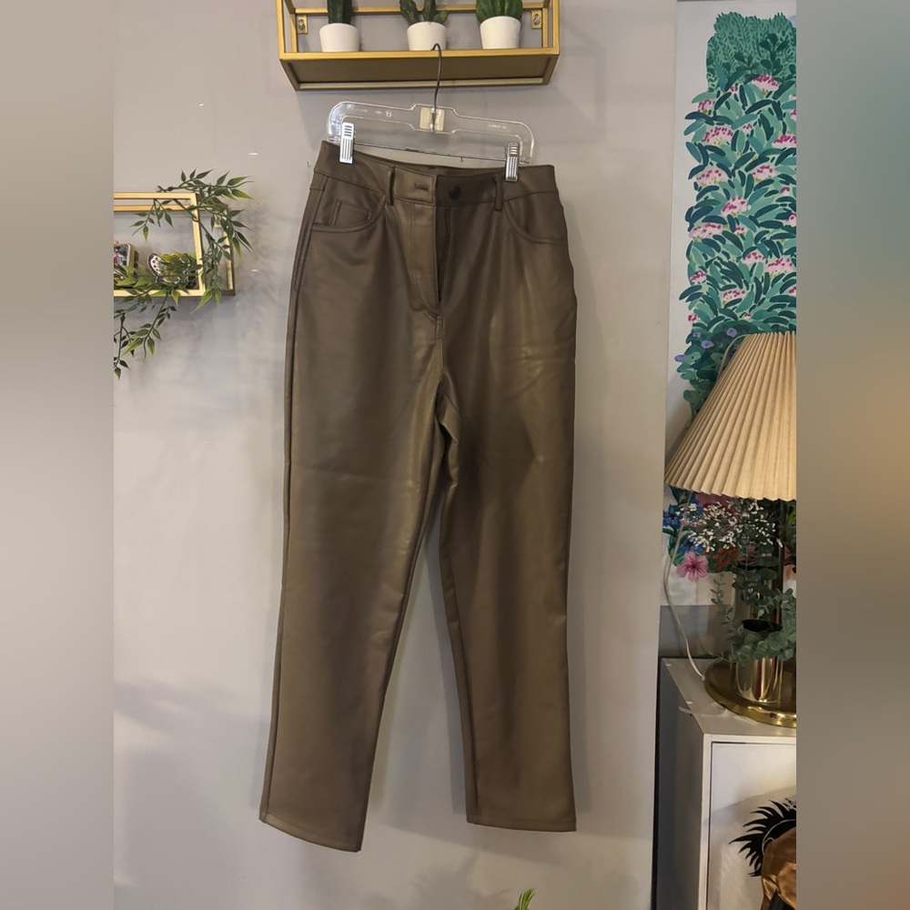 Design Lab Green Leather Pants - Picture 4 of 5